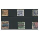 US Stamps 1869 Pictorials Used Group of 6 with fau