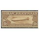US Stamp #C14 Mint Hinged Zeppelin with thins CV $