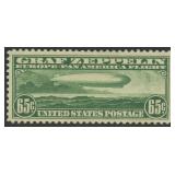 US Stamp #C13 Mint Hinged Zeppelin with paper and