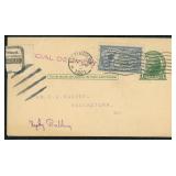 US Postal Card with Official Seal, sent Special De