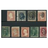 US Stamps 1860s issues with faults plus 90 cent Pe