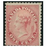 Canada Stamps #14 Mint Light OG 1859 1 Cent Rose C