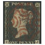 Great Britain Stamps #1 Used with thins CV $375