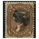 US Stamps #76A Used 1863 Jefferson, reperforated w