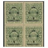 India Cochin State Stamps #O89 Mint NH Blo CV $200