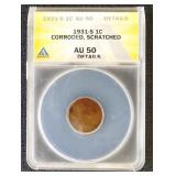 1931-S Lincoln Cent Graded AU50 Details (Corroded,