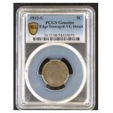 1912-S Liberty "V" Nickel Graded VG Detail (Edge