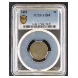 1885 Liberty "V" Nickel Graded AG03 by PCGS