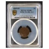 1869/69 Indian Head Cent RPD, FS-301, S-3 Graded V