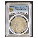 1884-CC Morgan Silver Dollar Graded UNC Detail (Cl