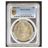 1885-CC Morgan Silver Dollar Graded MS63 by PCGS