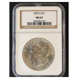 1899-O Morgan Silver Dollar Graded MS63 by NGC