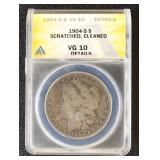 1904-S Morgan Silver Dollar Graded VG10 Details (S