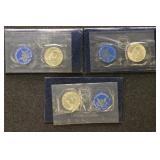 US Silver Coins 3 Eisenhower Dollars Uncirculated