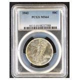 1942 Walking Liberty Half Dollar Graded MS64 by PC