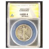 1921-D Walking Liberty Half Dollar Graded G4 Detai