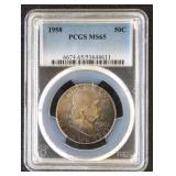 1958 Franklin Half Dollar Graded MS65 by PCGS