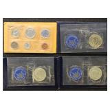 US Silver Coins including 1 x 1964 Proof Set, 2 x
