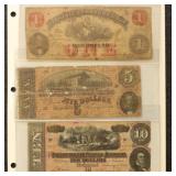 Obsolete Currency Group including 1862 Virginia Tr