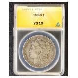 1895-S Morgan Silver Dollar Graded VG10 by ANACS