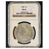 1888 Morgan Silver Dollar Graded MS63 by NGC