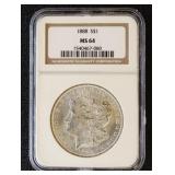 1888 Morgan Silver Dollar Graded MS64 by NGC