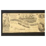 1862 T-44 Confederate States Currency Ten Dollar N