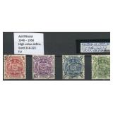 Australia Stamps #218-221 Used 1948-50 high value