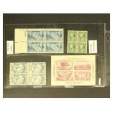 US Stamps Mint NH Blocks & Plate Blocks CV $105+