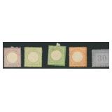 Germany Stamps #1, 2, 7, 8, 13 Mint No Gum with hi