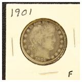 US Coins 1901 Half Dollar - Barber
