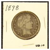 US Coins 1898 Half Dollar - Barber