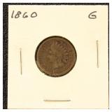 US Coins 1860, 1862, 1863, 1864, 1865 Indian Head