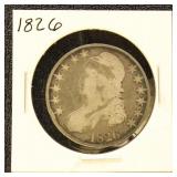 US Coins 1826 Half Dollar - Capped Bust