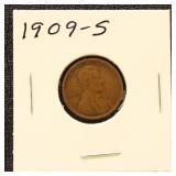 US Coins 1909-S Wheat Cent