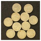 Canada Coins 1967-1968 Canada Quarters (50 % sulve