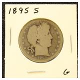 US Coins 1895 S Half Dollar - Barber KEY DATE