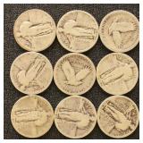 US Coins VARIOUS Quarter - Standing Liberty - 9 co