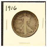 US Coins 1916 Half Dollar - Walking Liberty
