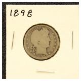 US Coins 1898.1899,1903,1908-D,1916-D Quarter - Ba