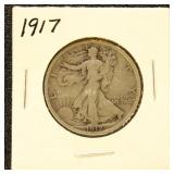 US Coins 1917, 1917-D-OBV, 1917-D-REV Half Dollar