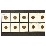 US Coins 1862-1909 Indian Head Cent (20 COINS)