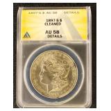 US Coins 1897-S Dollar - Morgan ANACS AU58 Details