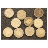 US Coins various Dime - Barber (10 coins)