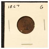 US Coins 1867, 1868, 1869 Indian Head Cent