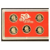 US Coins 2005 Proof Set - Quarters (5 coins) SILVE