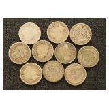 US Coins various Dime - Barber (10 coins)
