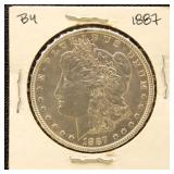 US Silver Coin 1887 Morgan Silver Dollar, circulat