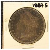 US Silver Coin 1887-S Morgan Silver Dollar, circul