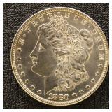 US Silver Coin 1880 Morgan Silver Dollar, BU